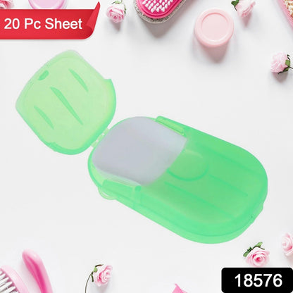 Travel Paper Soap Sheet with Mini Box (20 Sheets in a Pack Approx / Mix Color)-2 nos