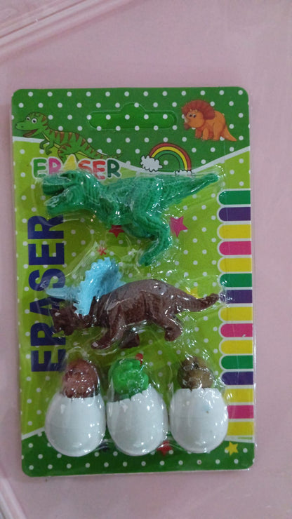 Dinosaur & Egg Shaped 3D Puzzle Erasers Ã¢â‚¬â€œ Fun Mini Erasers for Kids (5 Pcs Set)