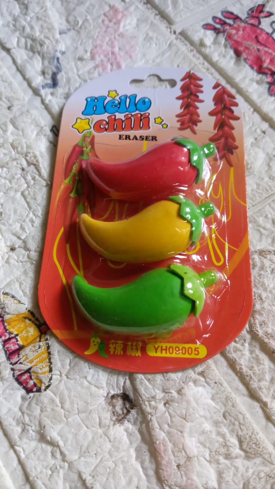 3D Fancy Colorful Chili Shape Erasers Ã¢â‚¬â€œ Mini Novelty Eraser Set (3 Pc)