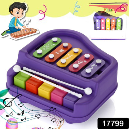 2 in 1 Baby Piano Xylophone Toy for Toddlers, 5 Multicolored Key Keyboard Xylophone Piano, Preschool Educational Musical Learning Instruments Toy for Baby Kids Girls Boys 3+ YearsÃ‚Â (1 Pc)