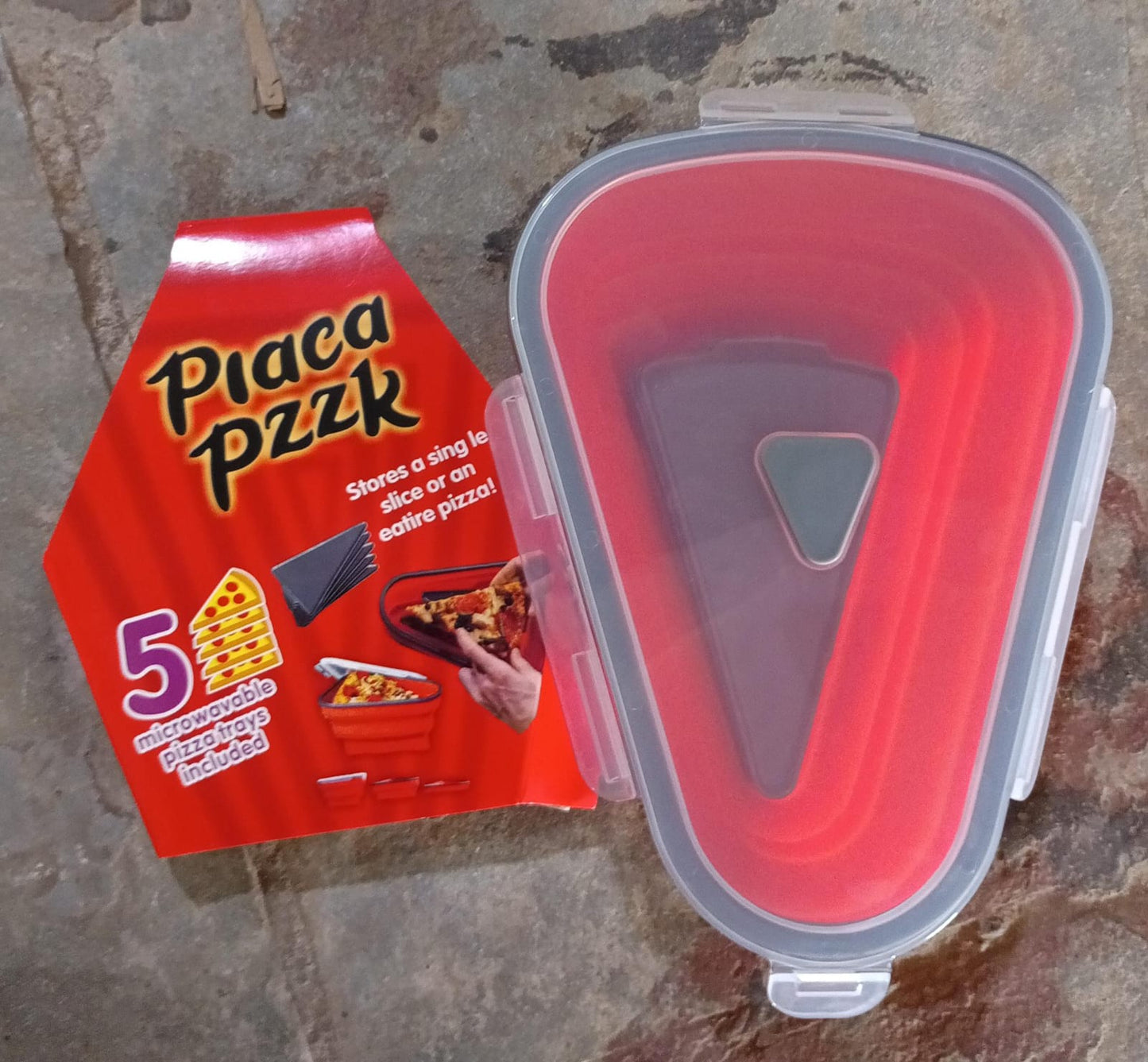 Reusable Expandable Pizza Storage Container with 5 Microwavable Trays Ã¢â‚¬â€œ Adjustable for Home & Outdoor Use