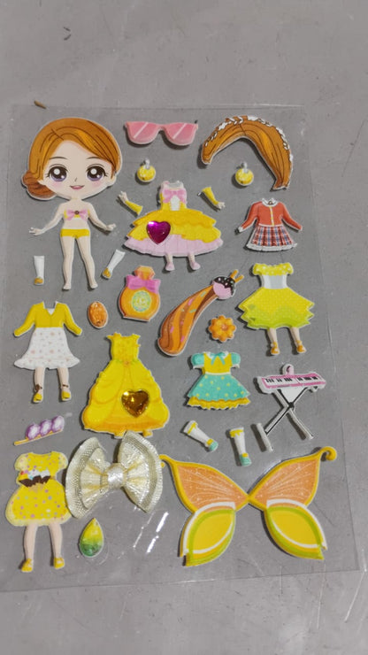 Multipurpose Adhesive 3D Stickers (3 Sheet /15Ãƒâ€”10 Cm)