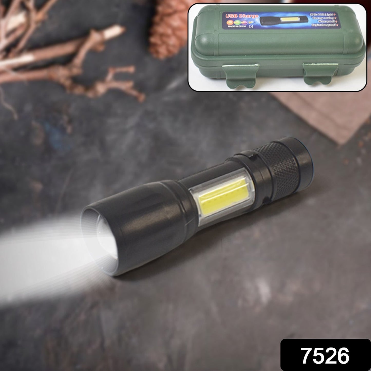 LED USB Rechargeable Mini Flashlight Ã¢â‚¬â€œ Ultra-Bright Zoom & COB Side Lantern, Tactical Emergency Light