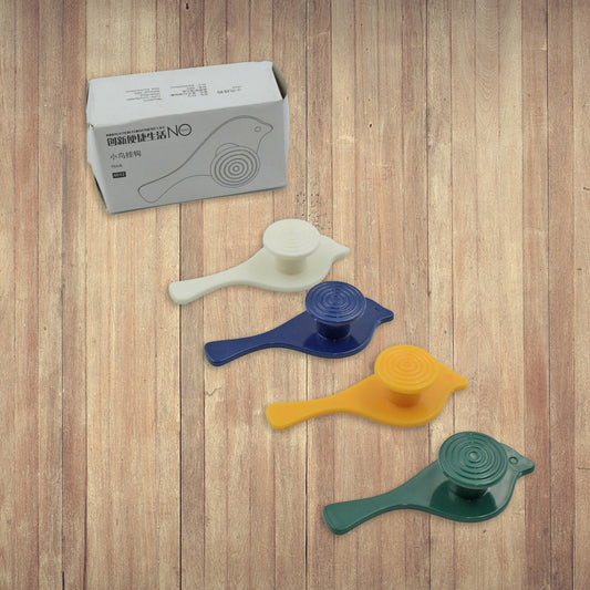 Self-adhesive bird hooks for wall mounting and organization