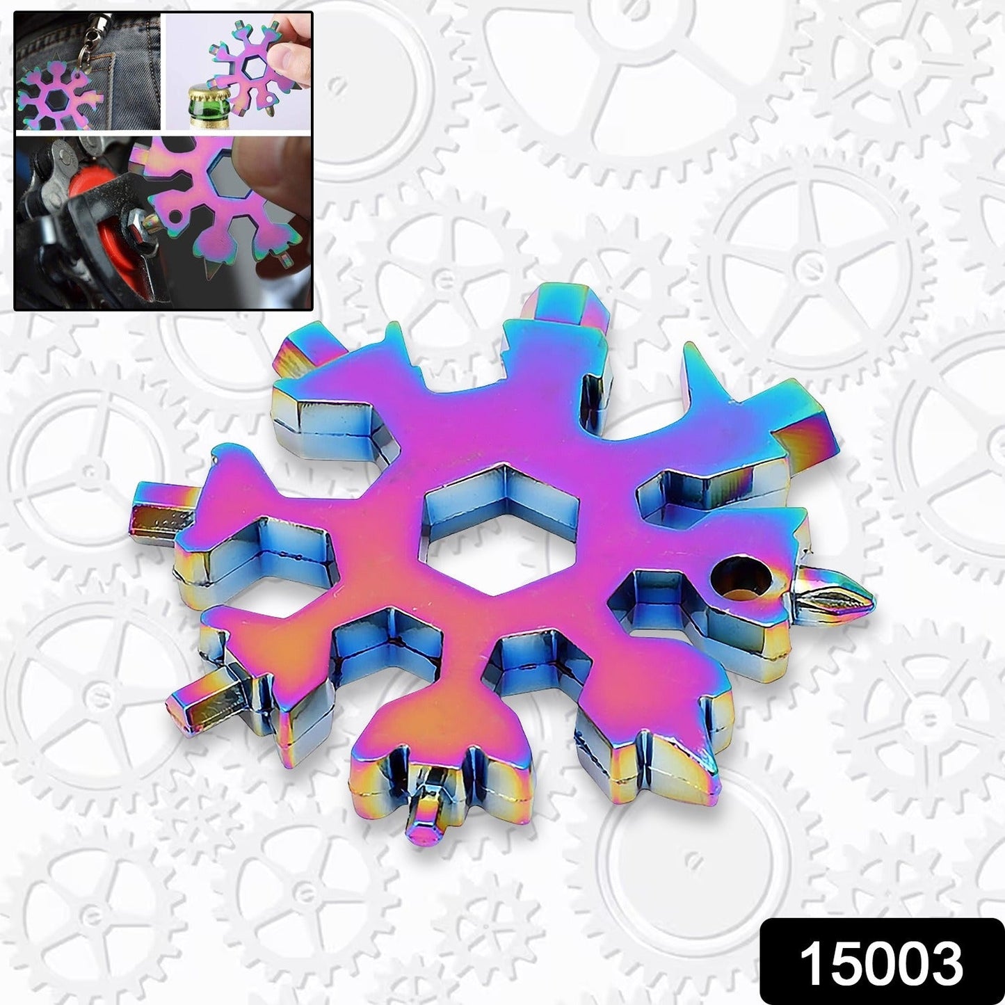 Durable & Portable 18-in-1 Snowflake Multi-Tool Ã¢â‚¬â€œ Bottle Opener, Screwdriver & Wrench Kit