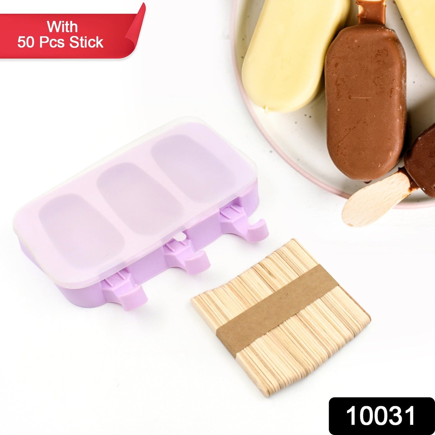 Silicone Sicle Molds Ã¢â‚¬â€œ DIY Ice Pops with Lids & 50 Sticks