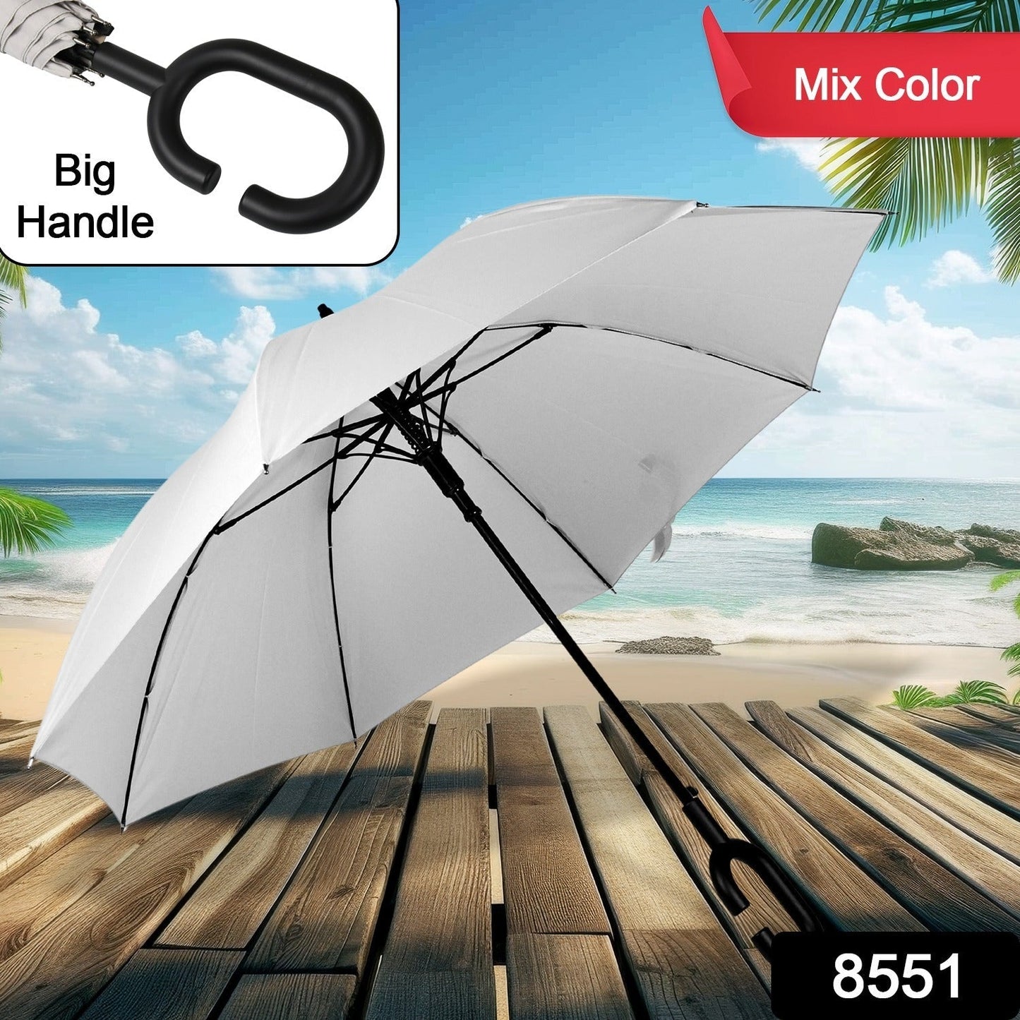 Foldable UV & Rain Umbrella with C-Shaped Handle Ã¢â‚¬â€œ Kids (1 Pc / Mix Color)