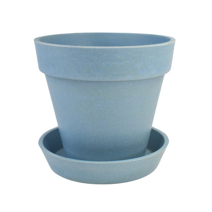 Heavy Plastic Flower Pots With Tray (1 Pc)