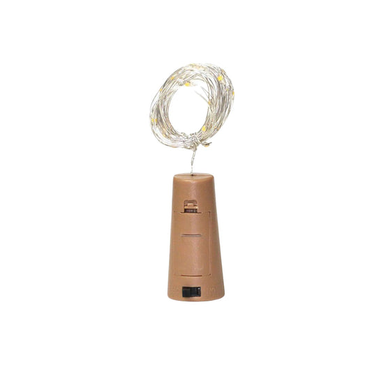 Wine Bottle Cork LED String Light Ã¢â‚¬â€œ 2M Cable, Battery Operated, Warm White (1 Pc)