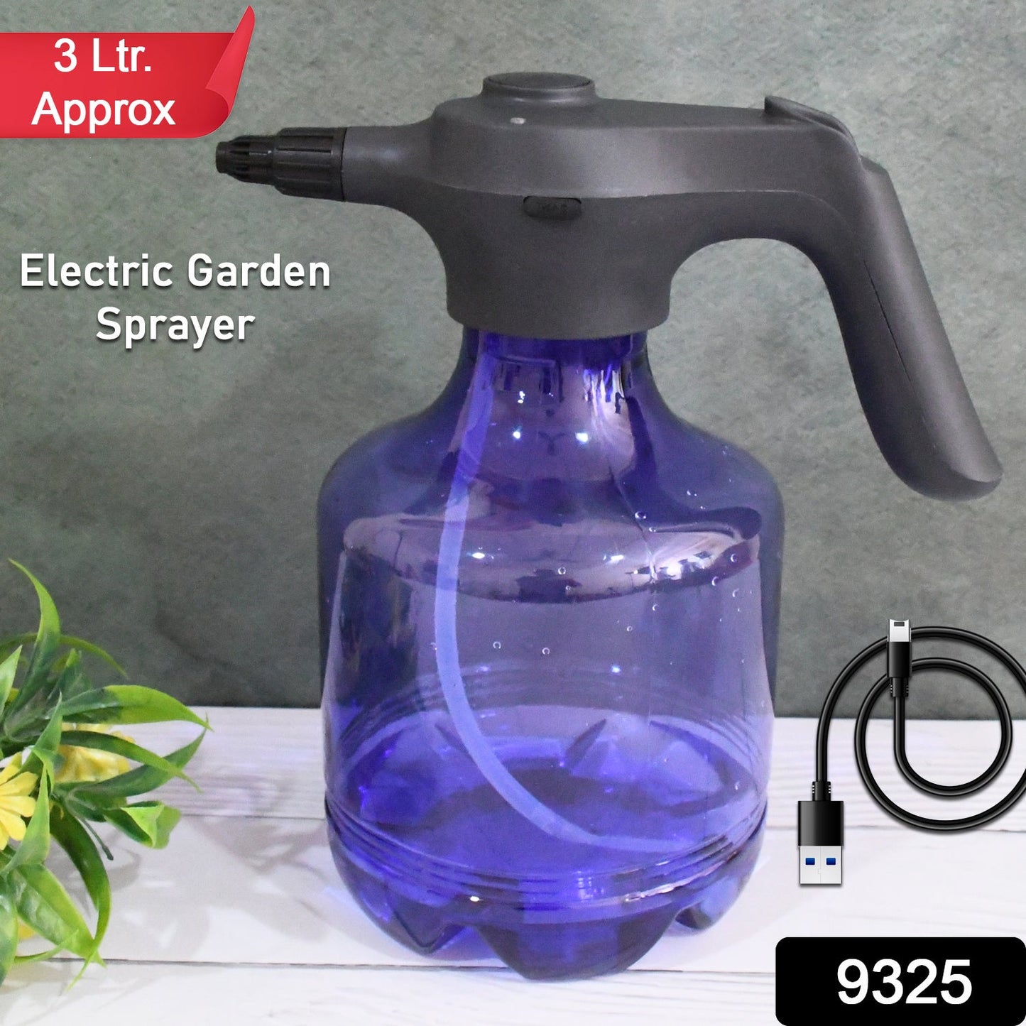 Electric 3L Garden Sprayer Ã¢â‚¬â€œ Automatic, Rechargeable Watering Can for Fertilizing (1 Pc)
