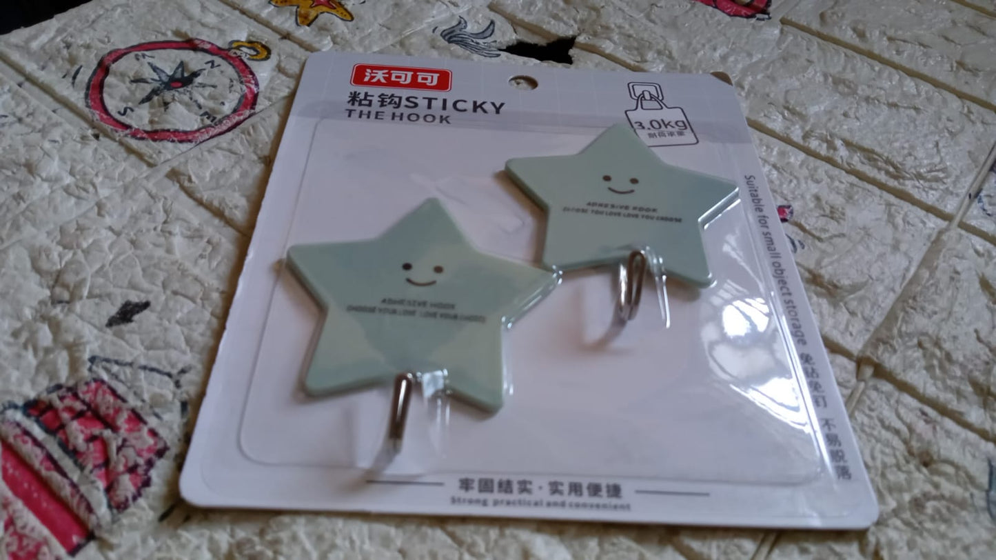 Multipurpose Strong Self-Adhesive Hooks Ã¢â‚¬â€œ Heavy Plastic Wall Hooks for Home, Kitchen & Office Use- 2 pc