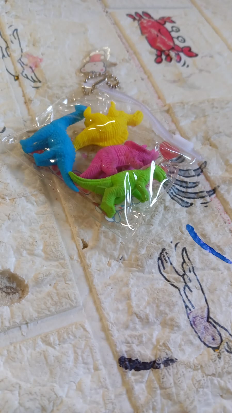 Set of dinosaur erasers for childrenâ€™s school supplies