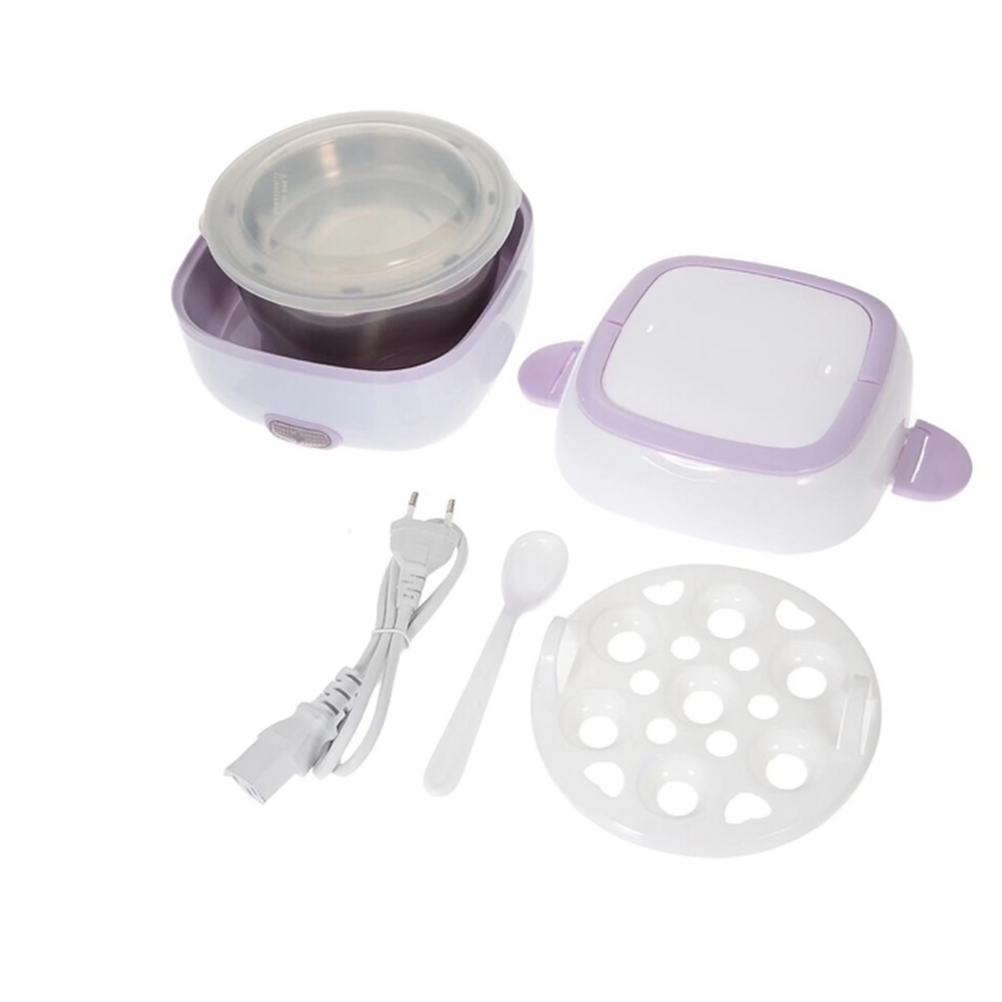 Electric Lunch Box Portable Food Warmer Food Heating Lunch Box Removable Food-Grade Stainless Steel Compartments, 220V 200W, for Car, Truck, officeÃ‚Â 