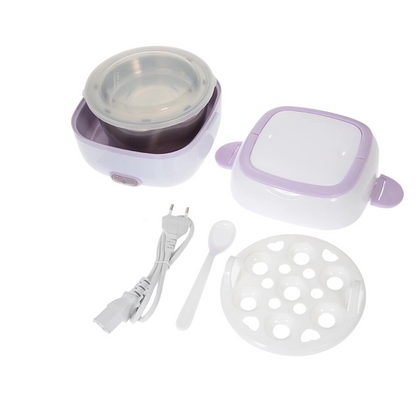 Electric Lunch Box Portable Food Warmer Food Heating Lunch Box Removable Food-Grade Stainless Steel Compartments, 220V 200W, for Car, Truck, officeÃ‚Â 