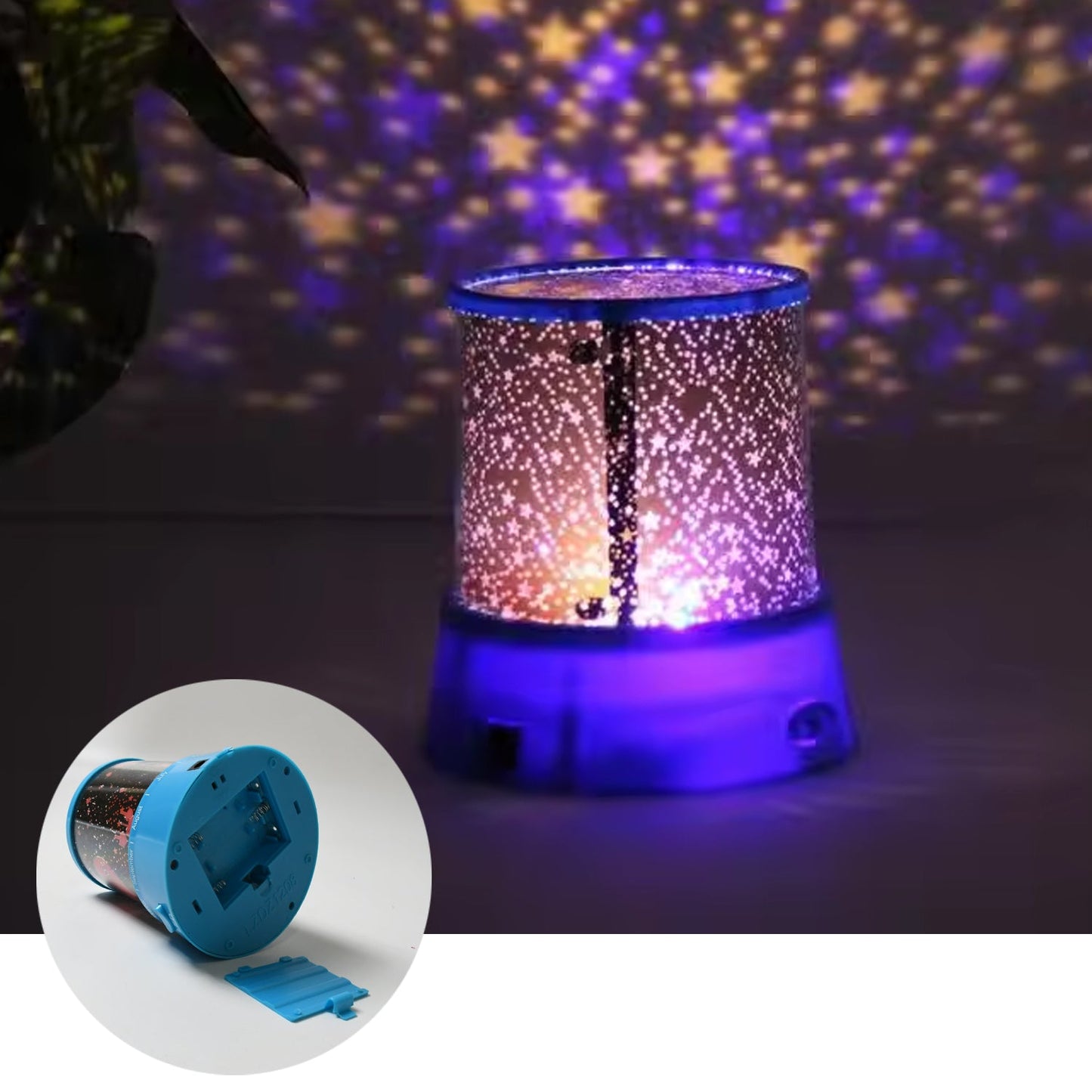 LED Projector Night Light Amazing Lamp, 3 Battery operated lamps, Rotation With the music Function, Master for Kids Bedroom Home Decoration NightÃ‚Â Romantic Gift (Battery Not Included / 1 pc)