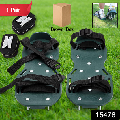 Lawn Aerator Sandals Garden Grass Aerator Spiked Sandals Green Studded Shoes (1 Pair)