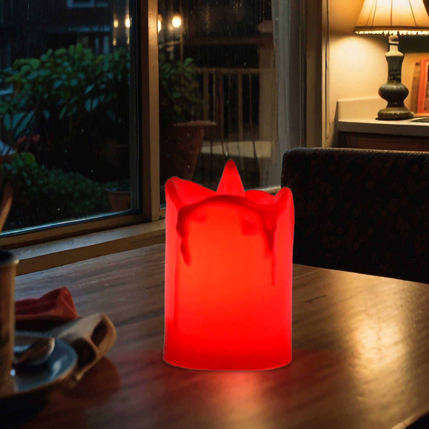 Flameless Melted Design Candles For Decoration (2 Pc)