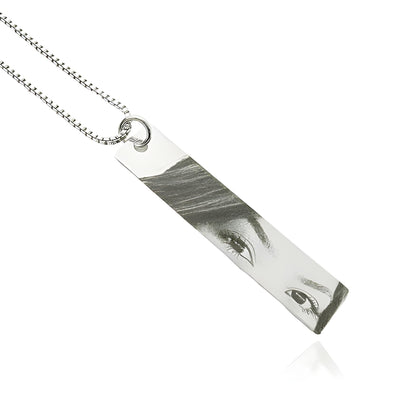 Custom Engraved Eye Pendant Necklace - Personalized Jewelry For Women  Unique Photo Pendant Gift For Birthdays  Anniversaries