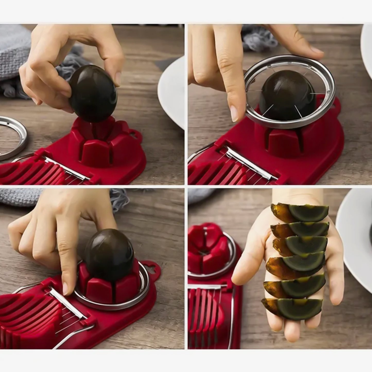 2 In 1 Egg Slicer Egg Cutter For Hard Boiled Eggs (1 Pc)