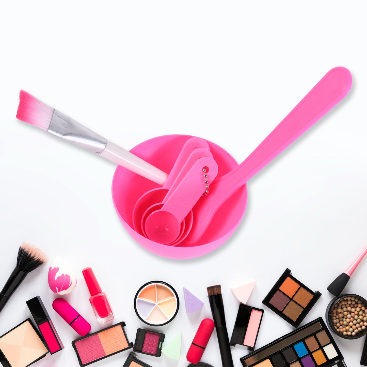 4 In 1 Facial Diy Skin Care Mask Mixing Bowl Stick Brush Gauge Spoon (4 Pcs Set)