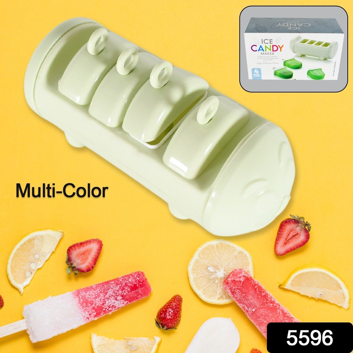 Cartoon Ice Candy Mold Ã¢â‚¬â€œ 4-Cup Multicolor Set (1 Pc)