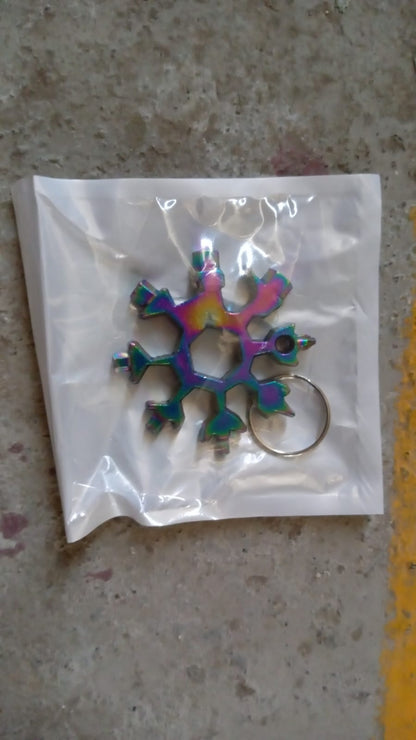 Durable & Portable 18-in-1 Snowflake Multi-Tool Ã¢â‚¬â€œ Bottle Opener, Screwdriver & Wrench Kit