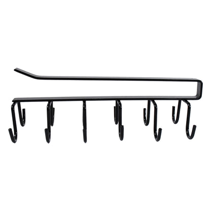Double-row Metal Cupholder Rack Multi-purpose Iron Hanger With 6 Hooks (1 Pc)