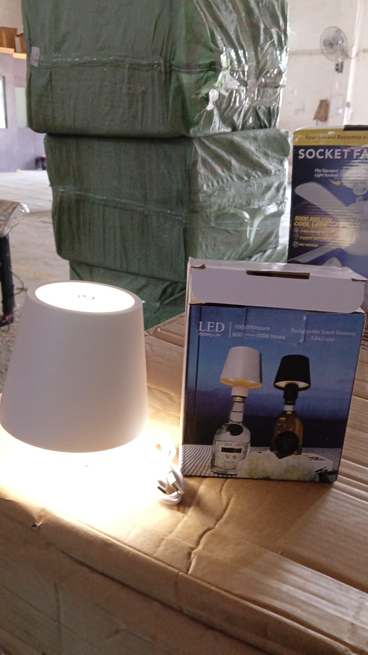 USB Rechargeable LED Bottle Lamp Ã¢â‚¬â€œ 3 Color Dimmable Wireless Table Light for Home & Bar (1 Pc)