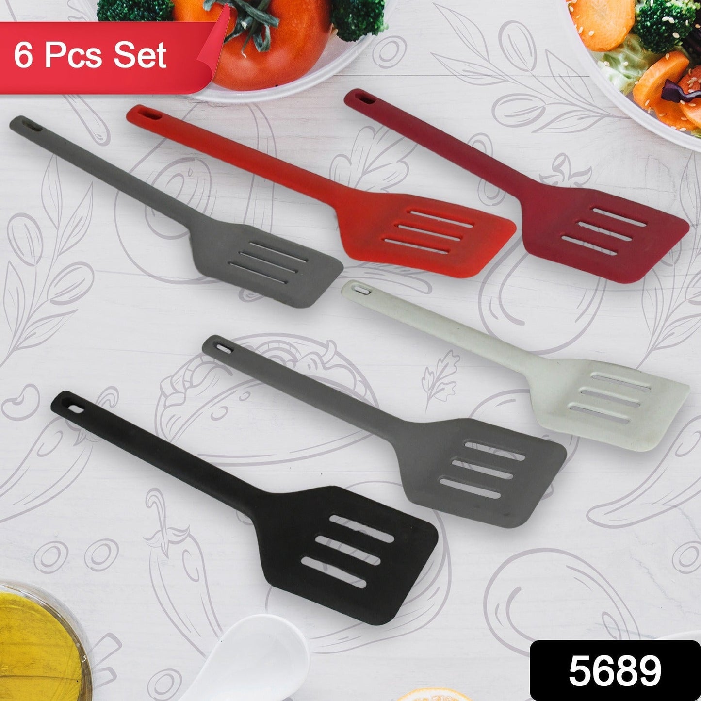 Multipurpose Silicone Spoon, Silicone Basting Spoon Non-Stick Kitchen Utensils Household Gadgets Heat-Resistant Non Stick Spoons Kitchen Cookware Items ForÃ‚Â Cooking and Baking (6 Pcs Set)