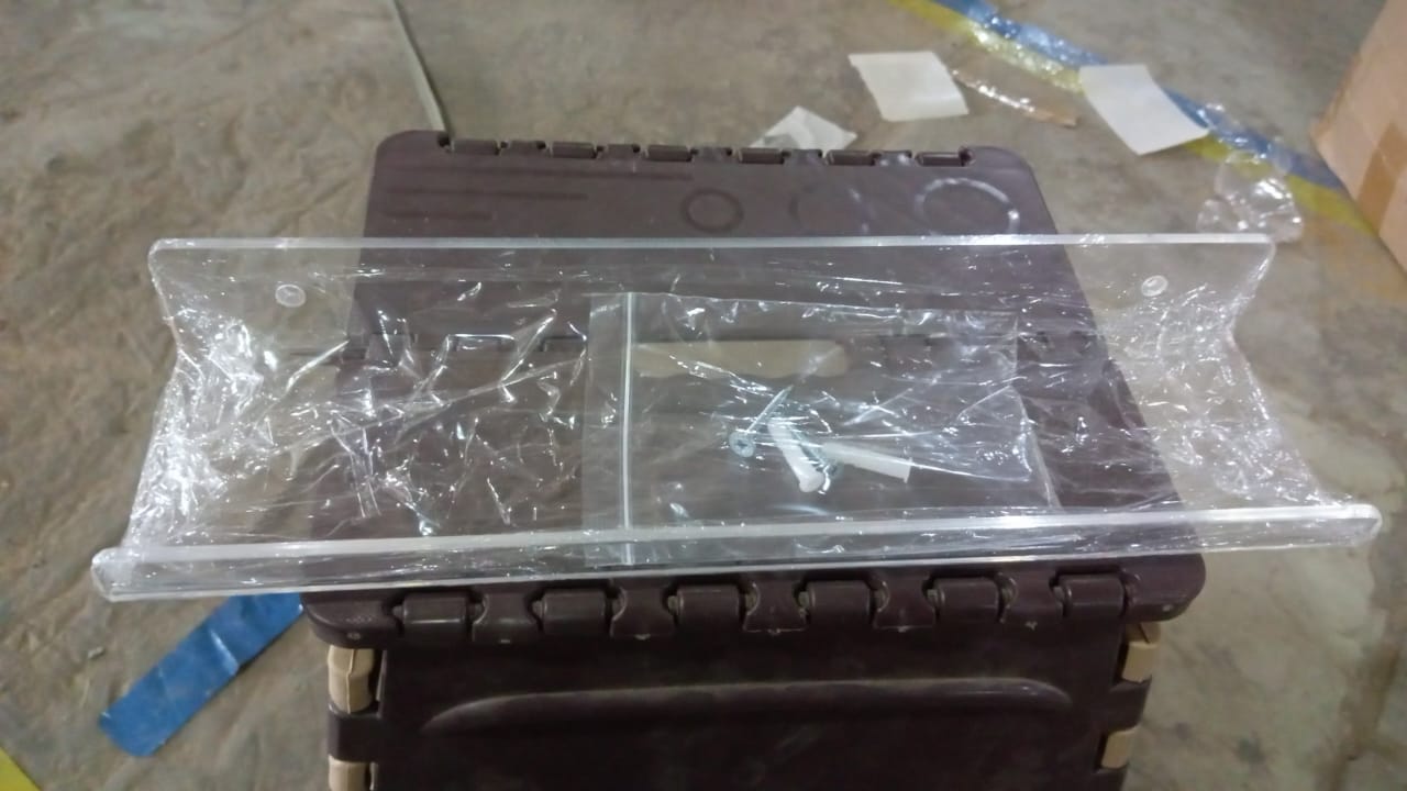 Acrylic Shelves, Clear Shelves Wall Mounted (38Ãƒâ€”11 Cm / 1 pc / With 2 Screw)