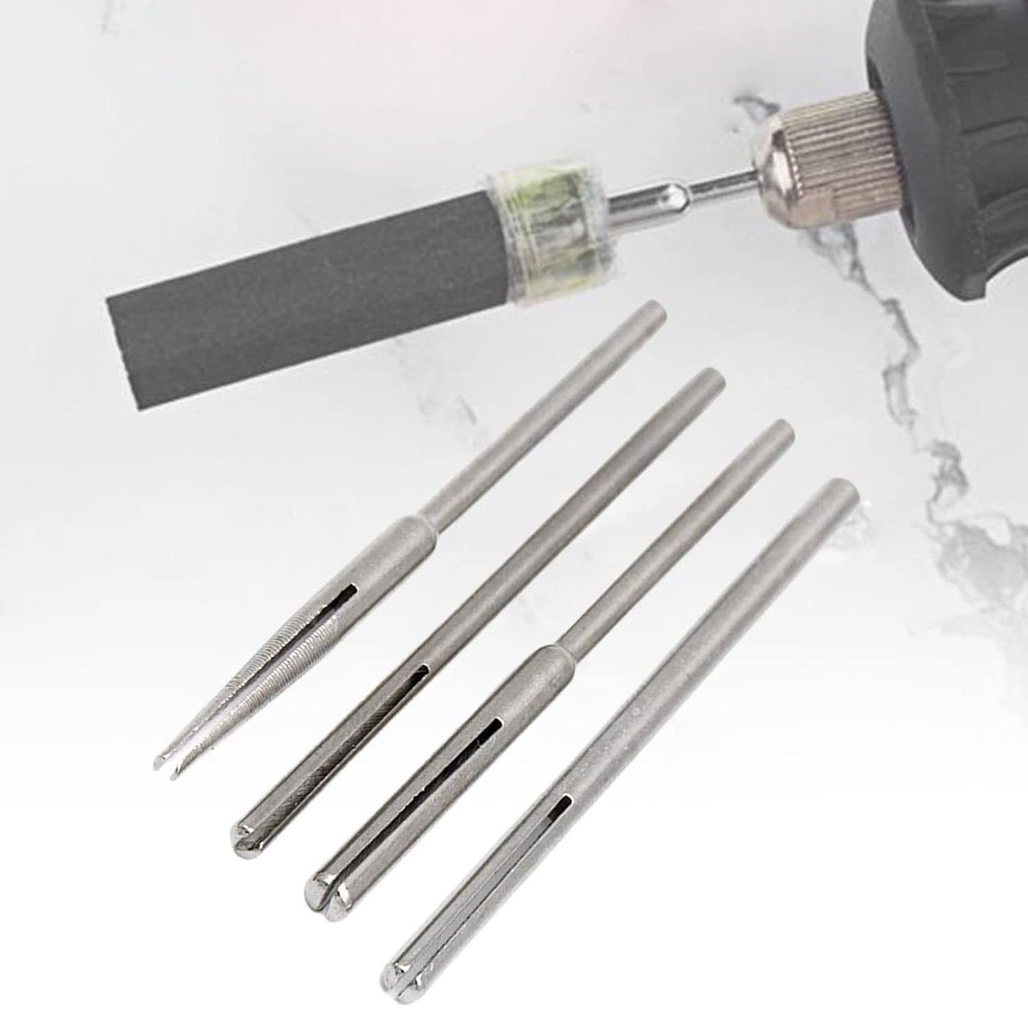 Sandpaper Clamp 3 Mm Split Mandrels Long Abrasive Holder (4 Pcs Set)