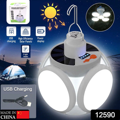 Solar Multi-Functional Emergency LED Light Ã¢â‚¬â€œ USB Rechargeable, 5 Modes, Foldable, SOS & IP65 Waterproof