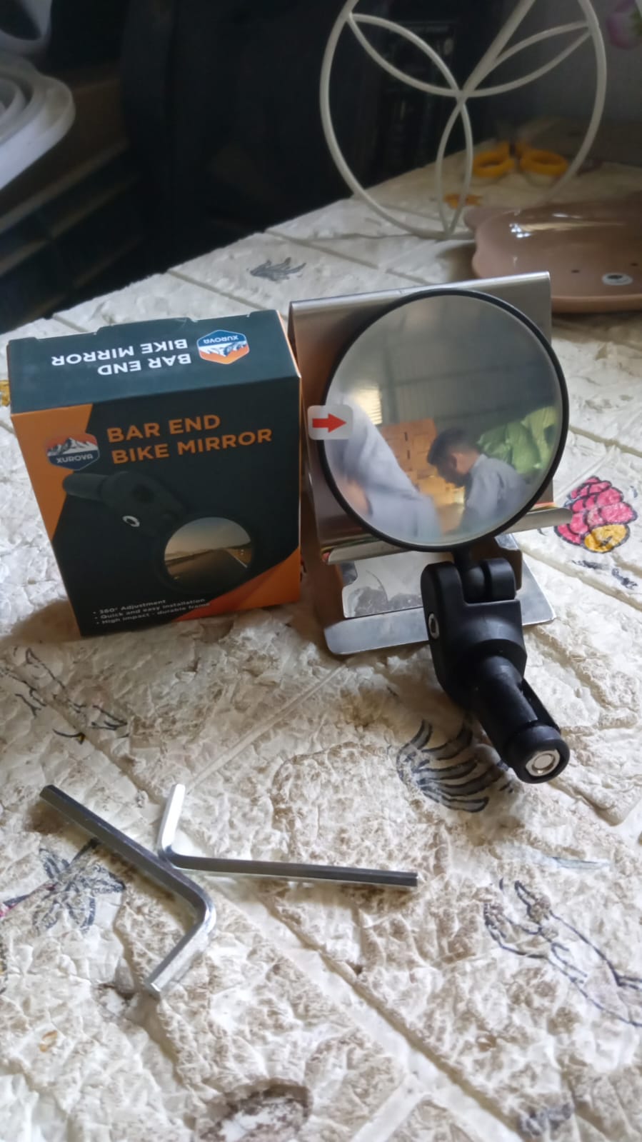 Bar End Bike Mirror: 360Ã‚Â° Rotatable & Foldable (1 Pc)