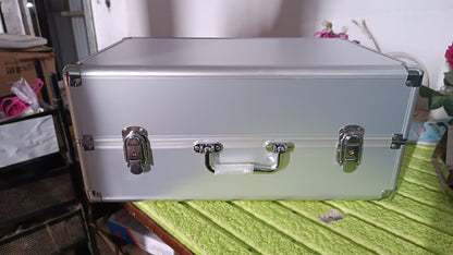 Aluminium & Wooden Multipurpose Portable Suitcase Travel Tool Box With 2 Keys For Lock (45Ãƒâ€”29Ãƒâ€”20 Cm / 1 Pc)