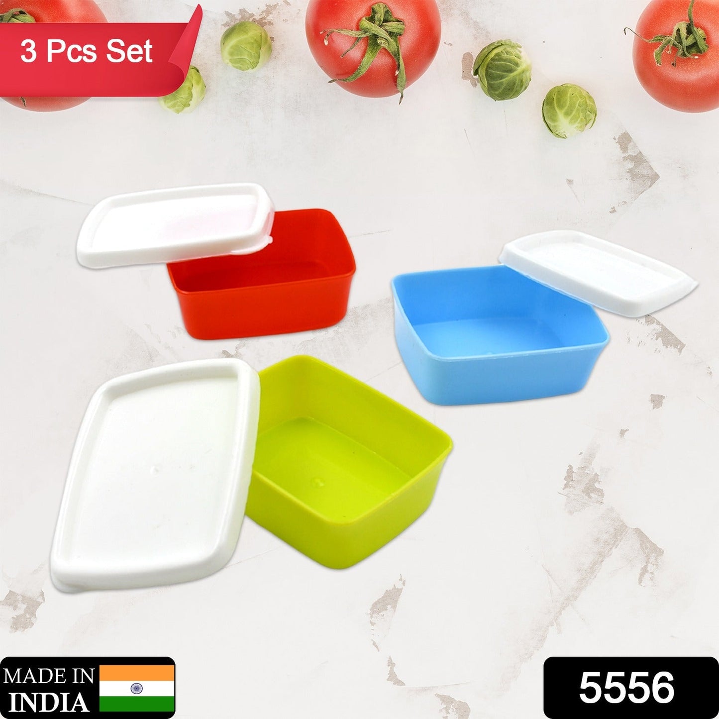 3-Piece Multicolor Airtight Container Set Ã¢â‚¬â€œ Rectangular Food & Fridge Storage