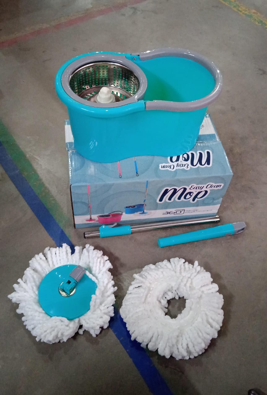 Easy Cleaning Mop with Bucket, for Floor Cleaning, 360Ã‚Â° Spin Floor Cleaning (1 Set / Mix Color)