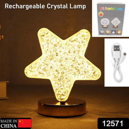 Star Crystal Diamond Touch Lamp Ã¢â‚¬â€œ USB Rechargeable, 3-Way Dimmable