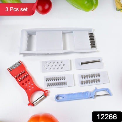 3 In 1 Kitchen Set Grater Base Slicing Attachment And Peeler (3 Pcs Set)