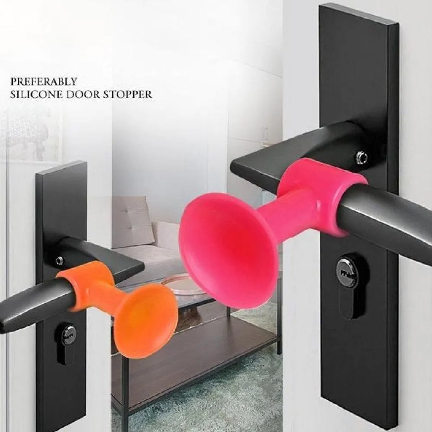 1442 Door Stopper Mini Anti-collision Silicone Door Handle Crash Pad-2 pcs