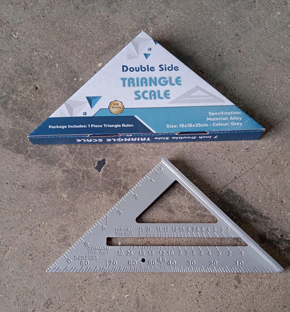 Double-Sided 45Ã‚Â° Triangle Ruler Ã¢â‚¬â€œ 7-Inch Aluminum Alloy Rafter Square for Home & Industrial Use