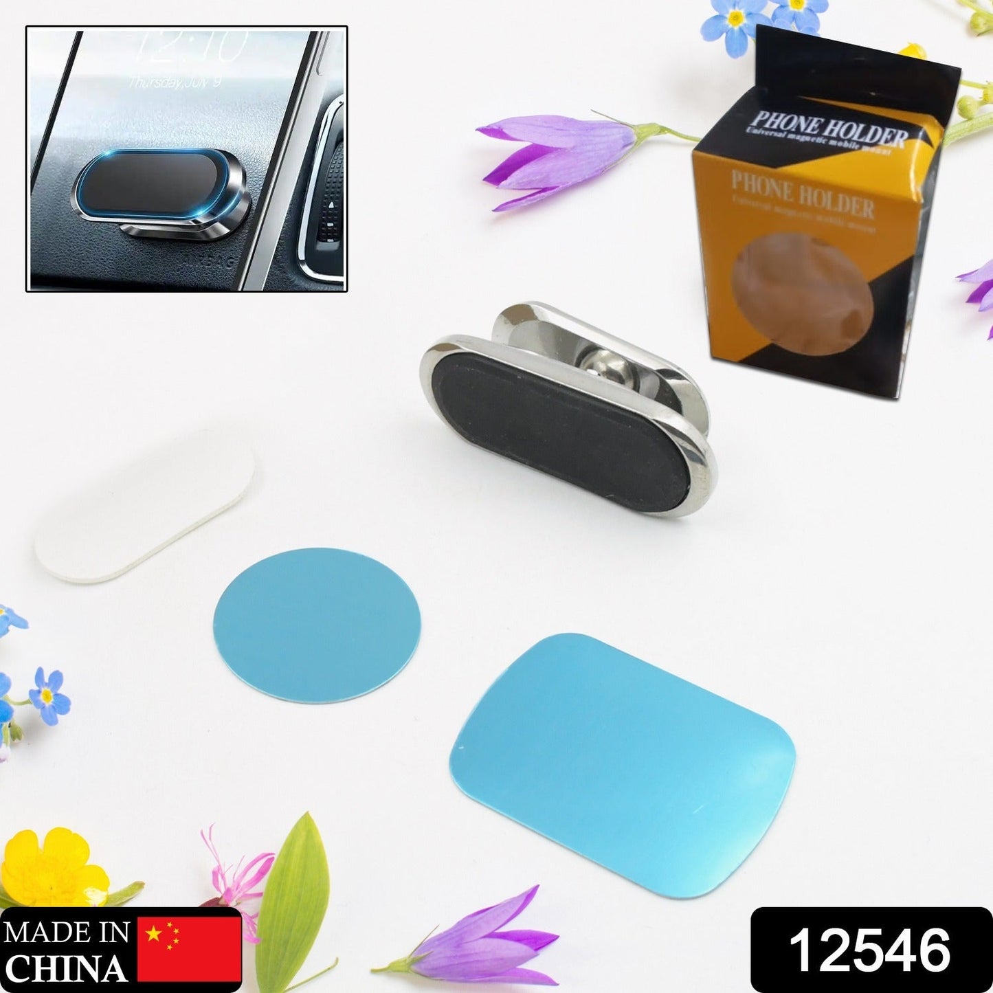 Magnetic Phone Mount/Holder for Car, Super Strong Magnet Universal Car Mount, Dashboard 360Ã‚Â° Rotation for Car, Desk, Office, Home & Kitchen for All Smart phones (1 Pc)