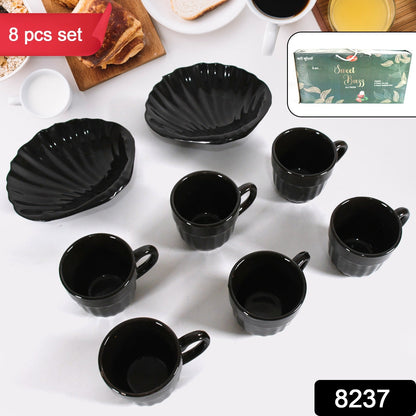 Sweet Buzz 8-Piece Seashell Ceramic Cup Set Ã¢â‚¬â€œ Ideal for Home & Gifts
