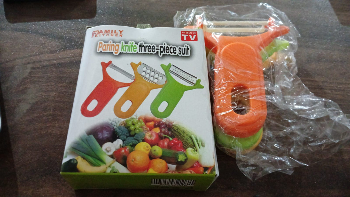 Peeler Slicers Shredders for Fruits and Vegetables, Cutter, Grater Kitchen Helper, Potato Fruits Peeler, Stainless Steel Sharp Blade with Non-Slip HandleÃ‚Â (3 Pcs Set)