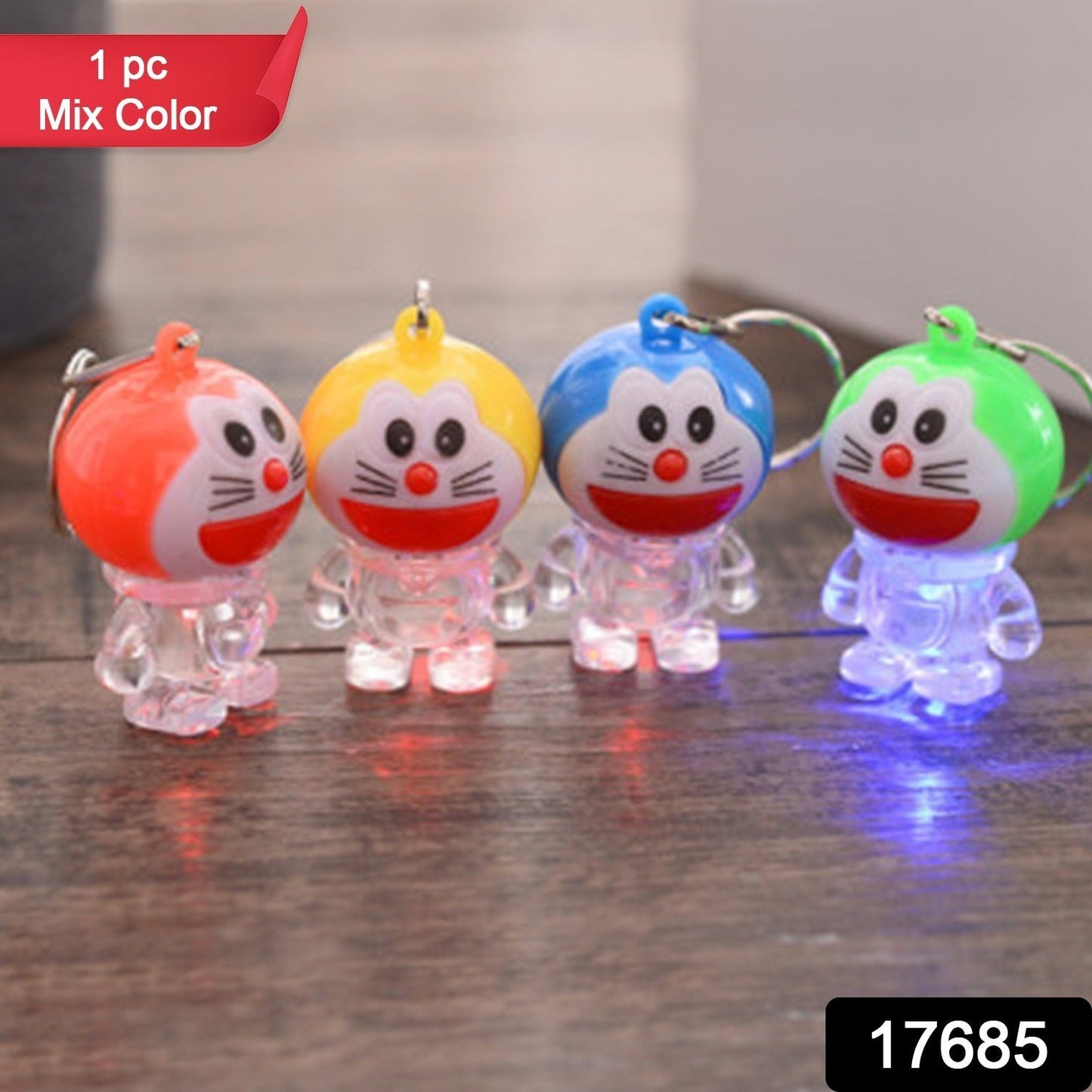 Doremon lightning keychain, 2 colored lightning keychain (3 pc)