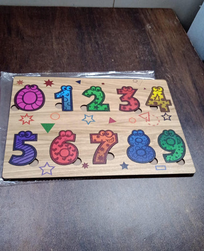 Wooden Number Puzzle Learning Educational Board (1 Set / 28Ãƒâ€”20 Cm)