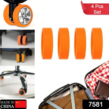 Silicone Suitcase Wheel Covers Ã¢â‚¬â€œ Noise Reduction & Protection (4 Pc Set)