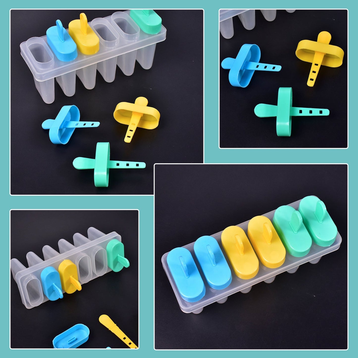 Ice Candy Maker Upgrade sicle Molds Sets 6 Ice  Makers Reusable Ice Lolly Cream Mold Home-Made sicles Mould with Stick