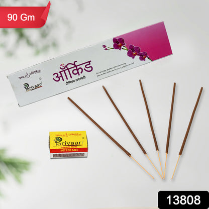 Orchid Flavour Incense Sticks  Agarbatti (90 Gm With Machis  2 Packet)