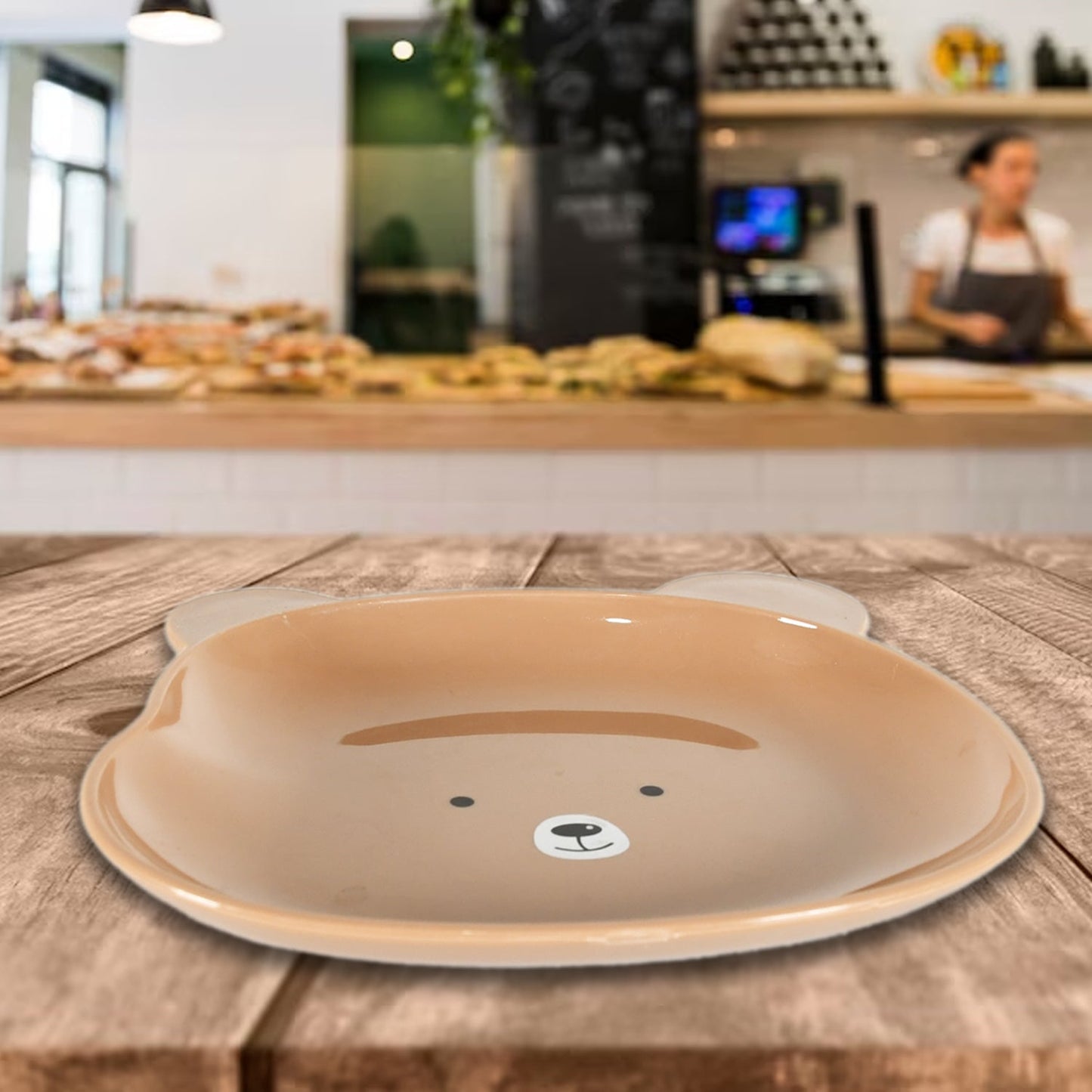 Durable Food Serving Plate, Bear Shaped Plate Cartoon Snack Plates For Serving Fruits & Desserts (2 Pc)