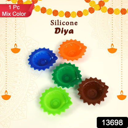 Silicone Diya For Diwali Attractive Design Colourful Diya Combo (Mix Design 2 Pc)